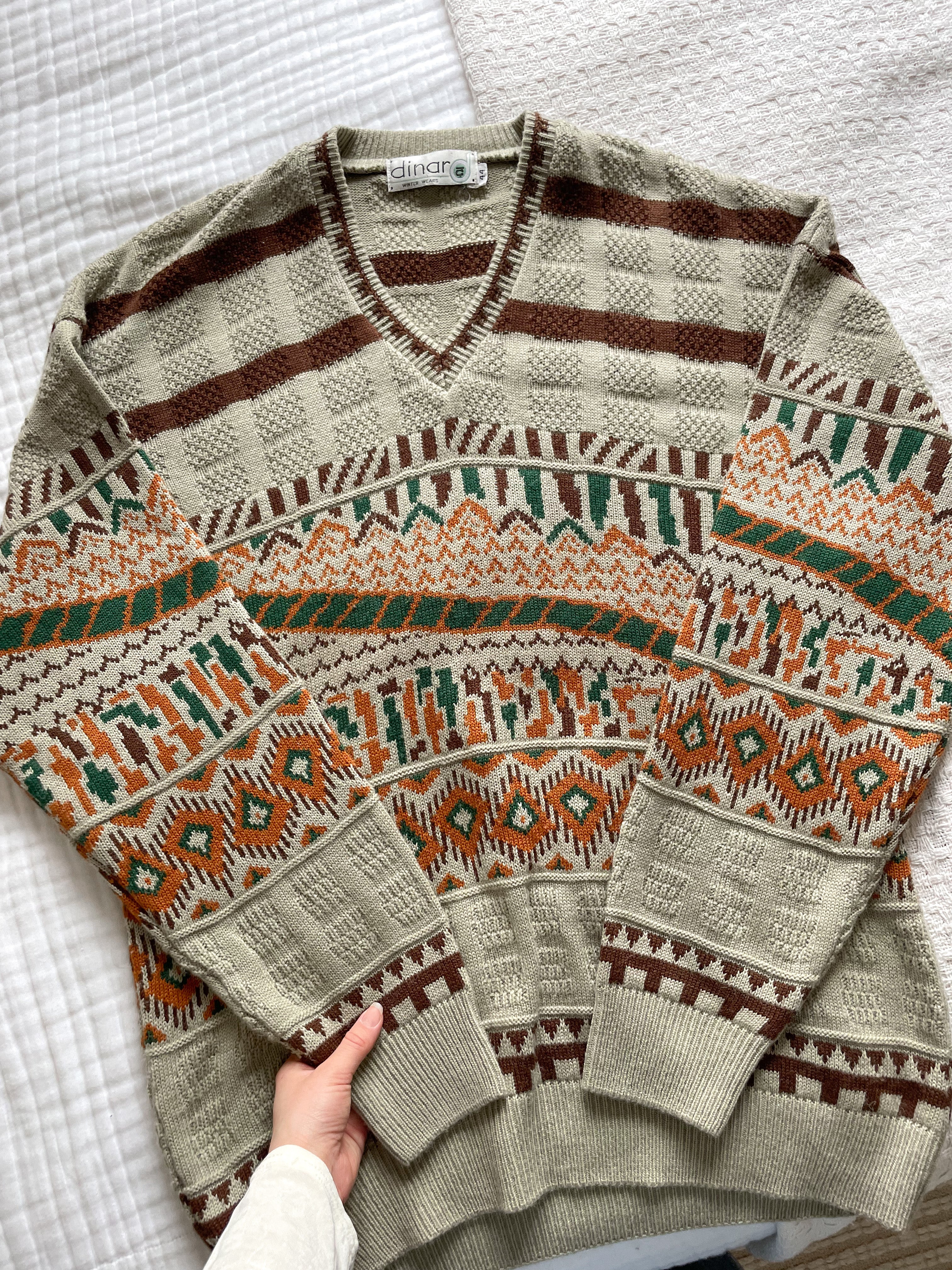 Vintage Multipattern Sweater (L)