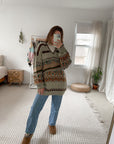 Vintage Multipattern Sweater (L)