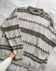 Vintage Zig Zag & Stripes Sweater (XL)