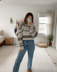 Vintage Zig Zag & Stripes Sweater (XL)