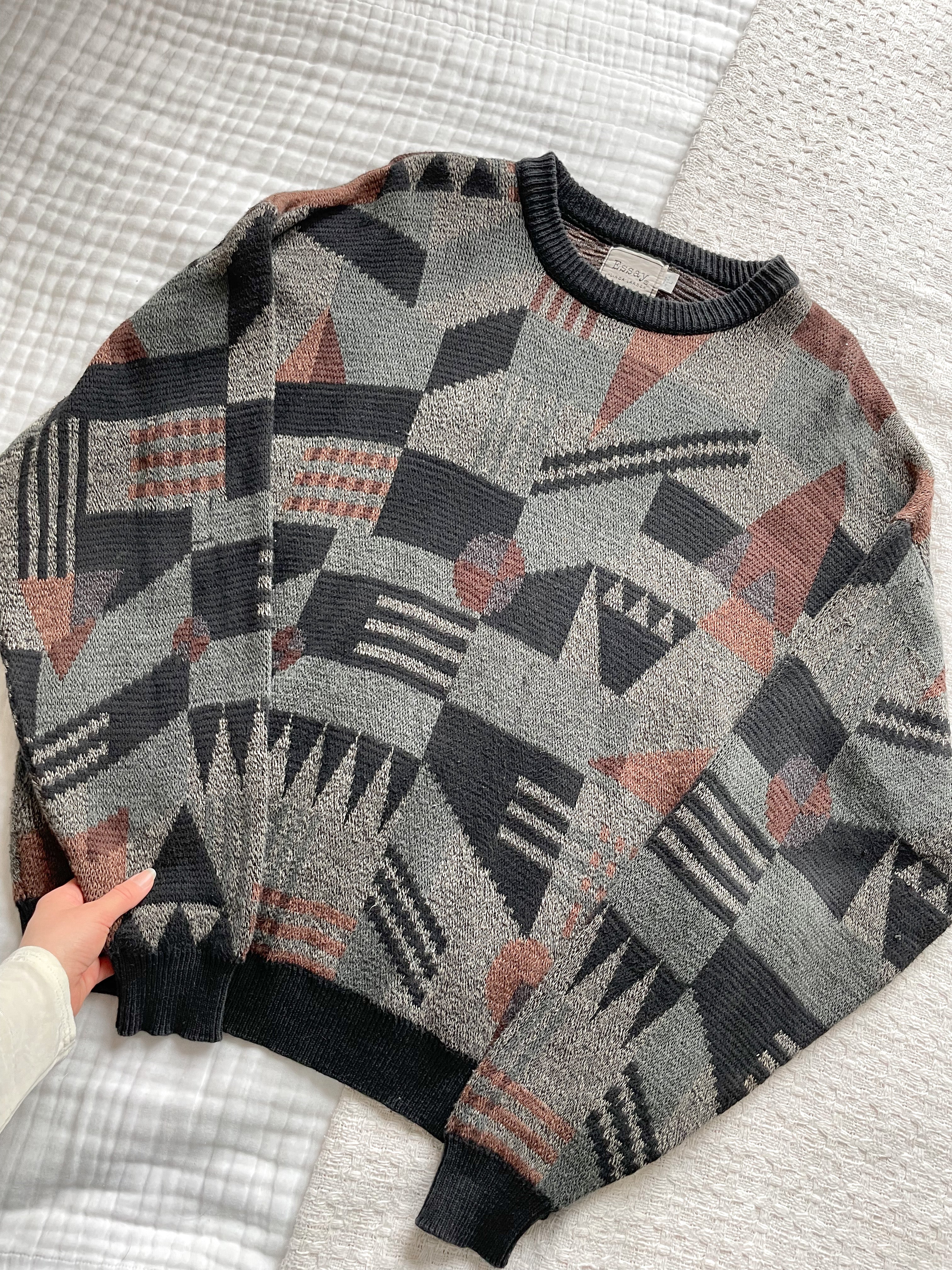 Vintage Multi Pattern Abstract Knit (L)