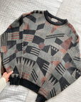 Vintage Multi Pattern Abstract Knit (L)