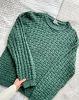 Vintage Forest Green Woven Sweater (M)