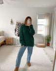 Vintage Forest Green Woven Sweater (M)