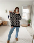 Vintage Checkered Houndstooth Sweater (L)