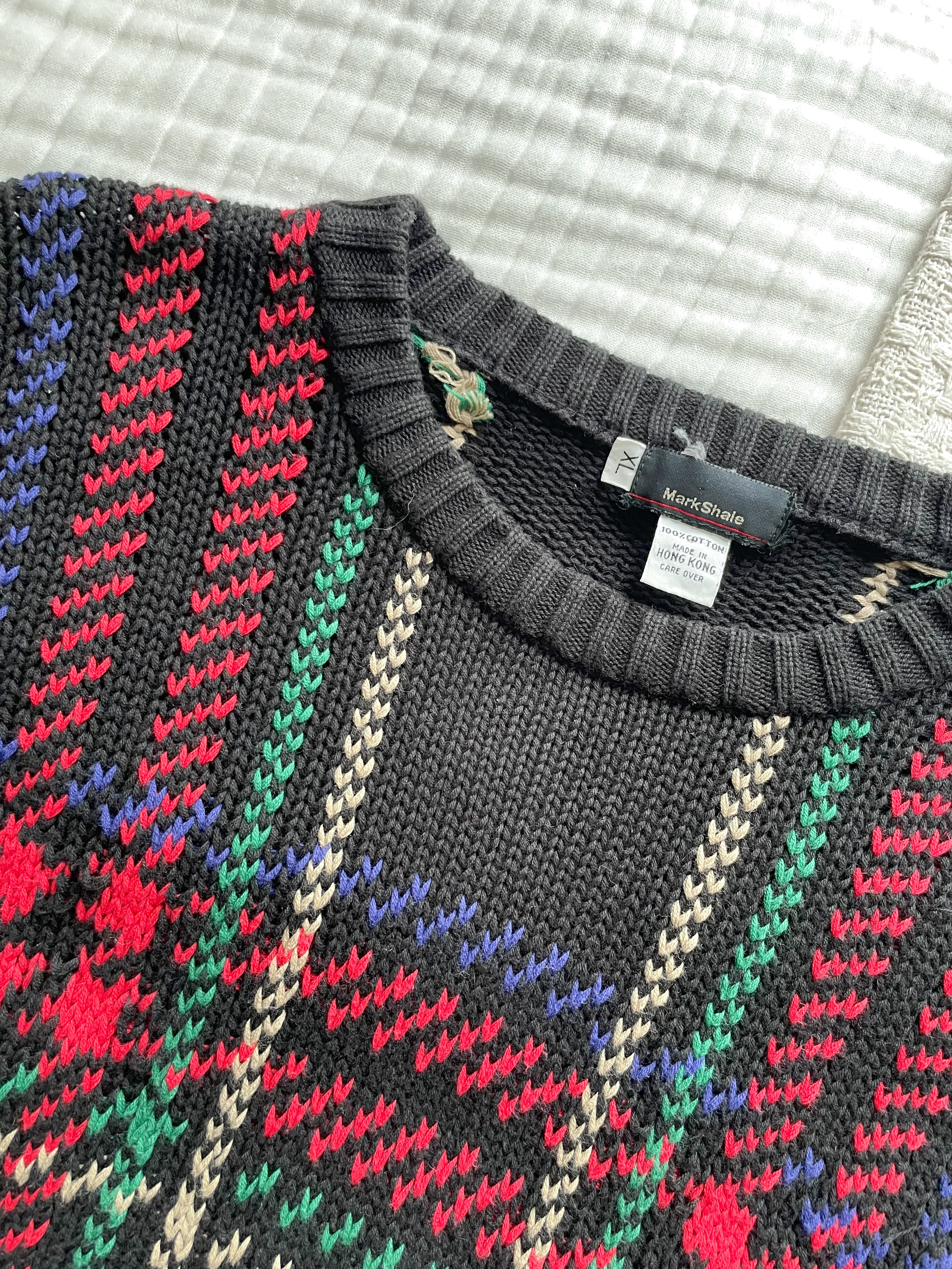 Vintage Black &amp; Plaid Knit (XL)