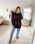 Vintage Black & Plaid Knit (XL)