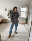 Vintage Monotone Pattern Knit (XL)