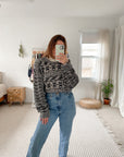 Vintage Monotone Pattern Knit (XL)