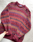 Vintage Maroon Chunky Pattern Knit (L)