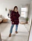 Vintage Maroon Chunky Pattern Knit (L)