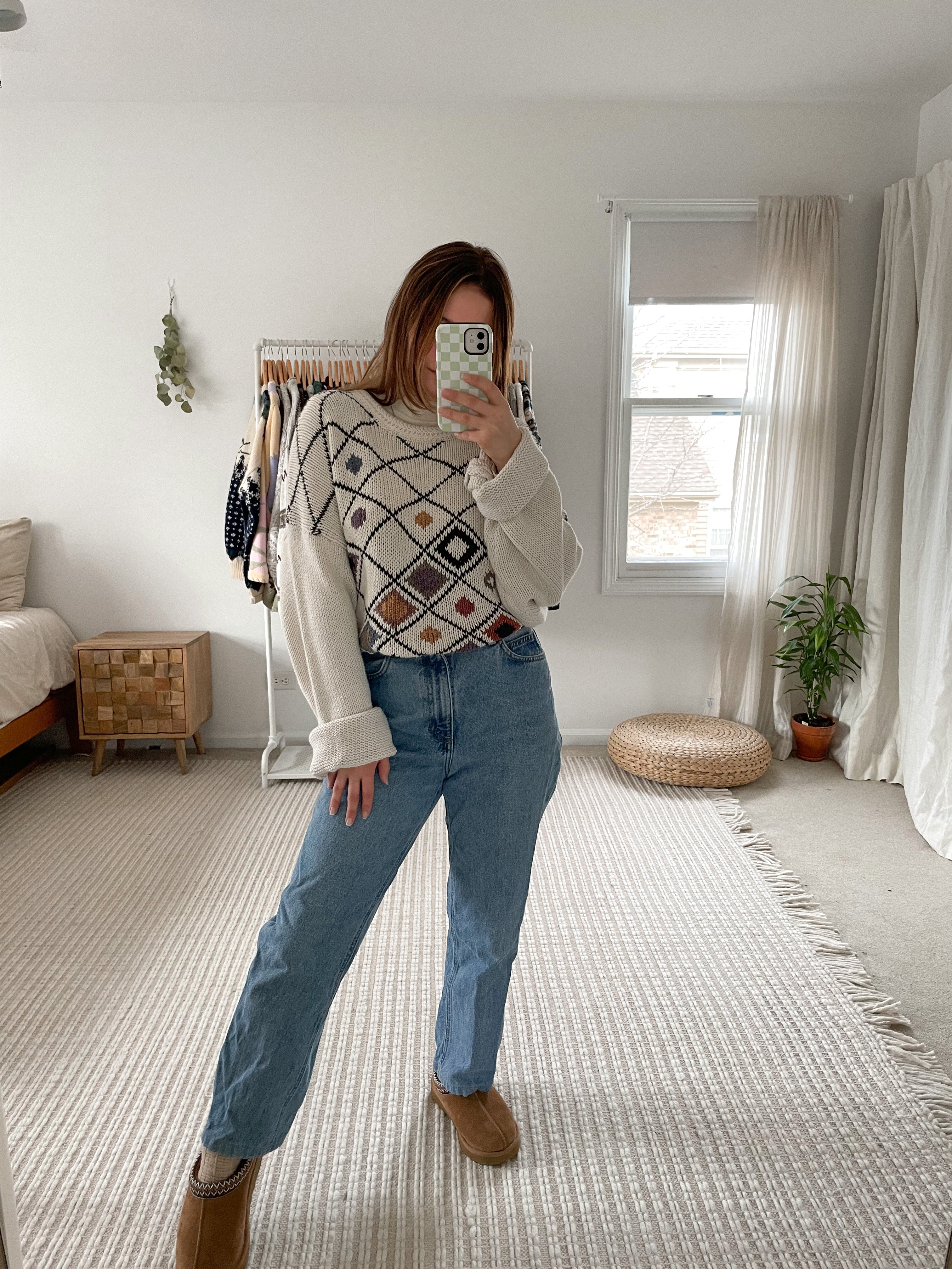 Vintage Abstract Diamond Sweater (L)