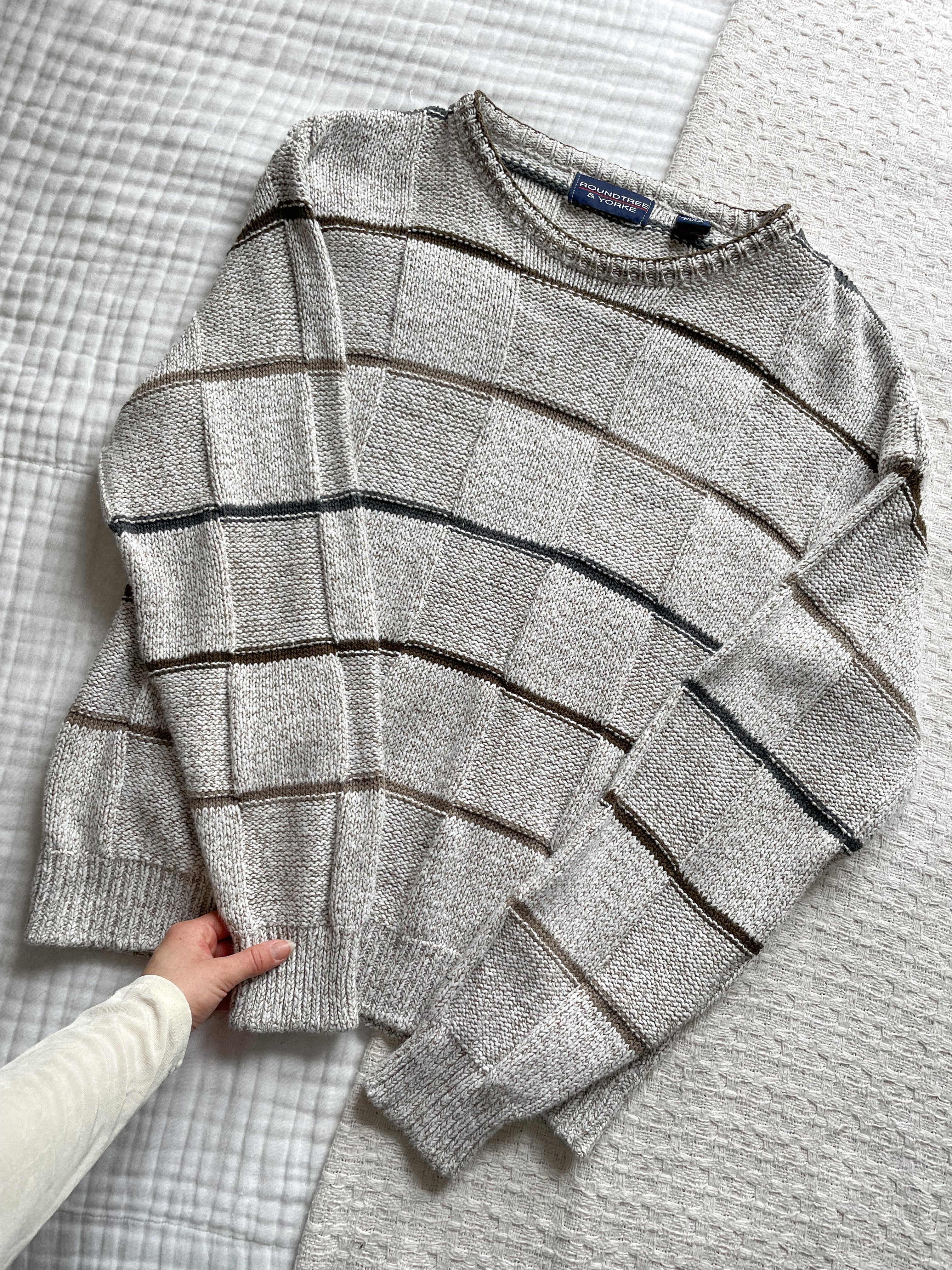 Vintage Striped Squares Sweater (M)