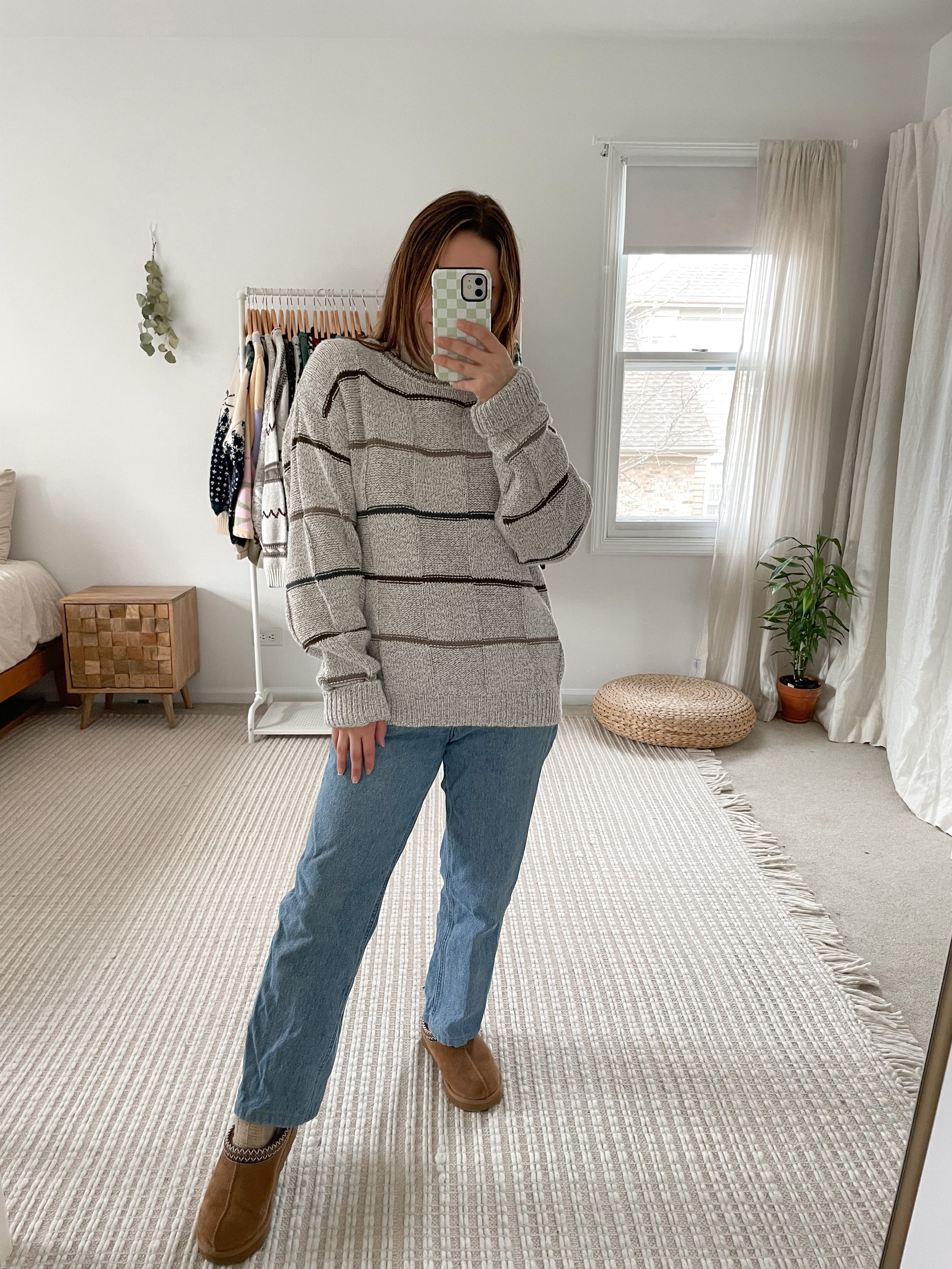 Vintage Striped Squares Sweater (M)