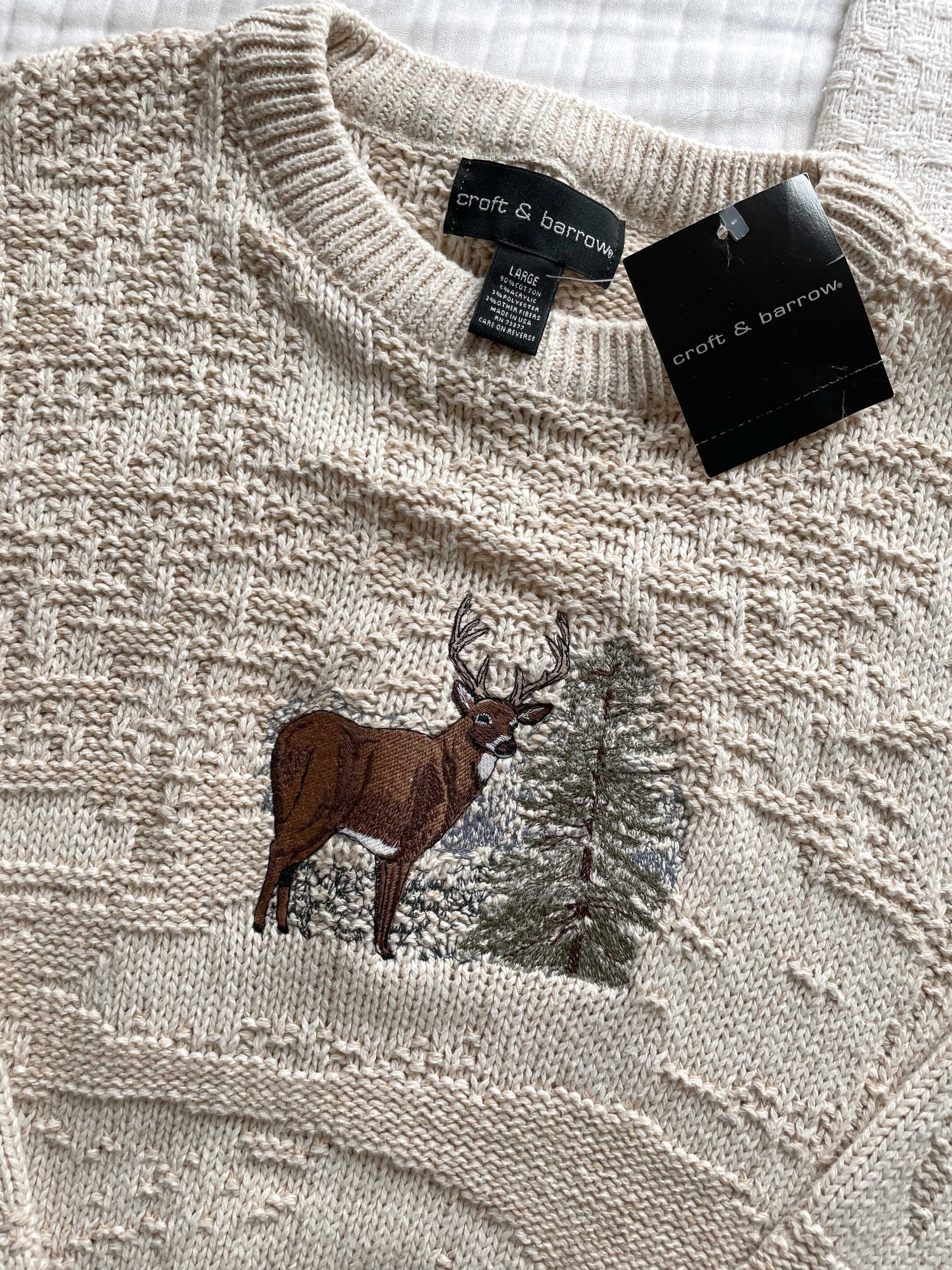 Vintage NWT Textured Deer Sweater (L)