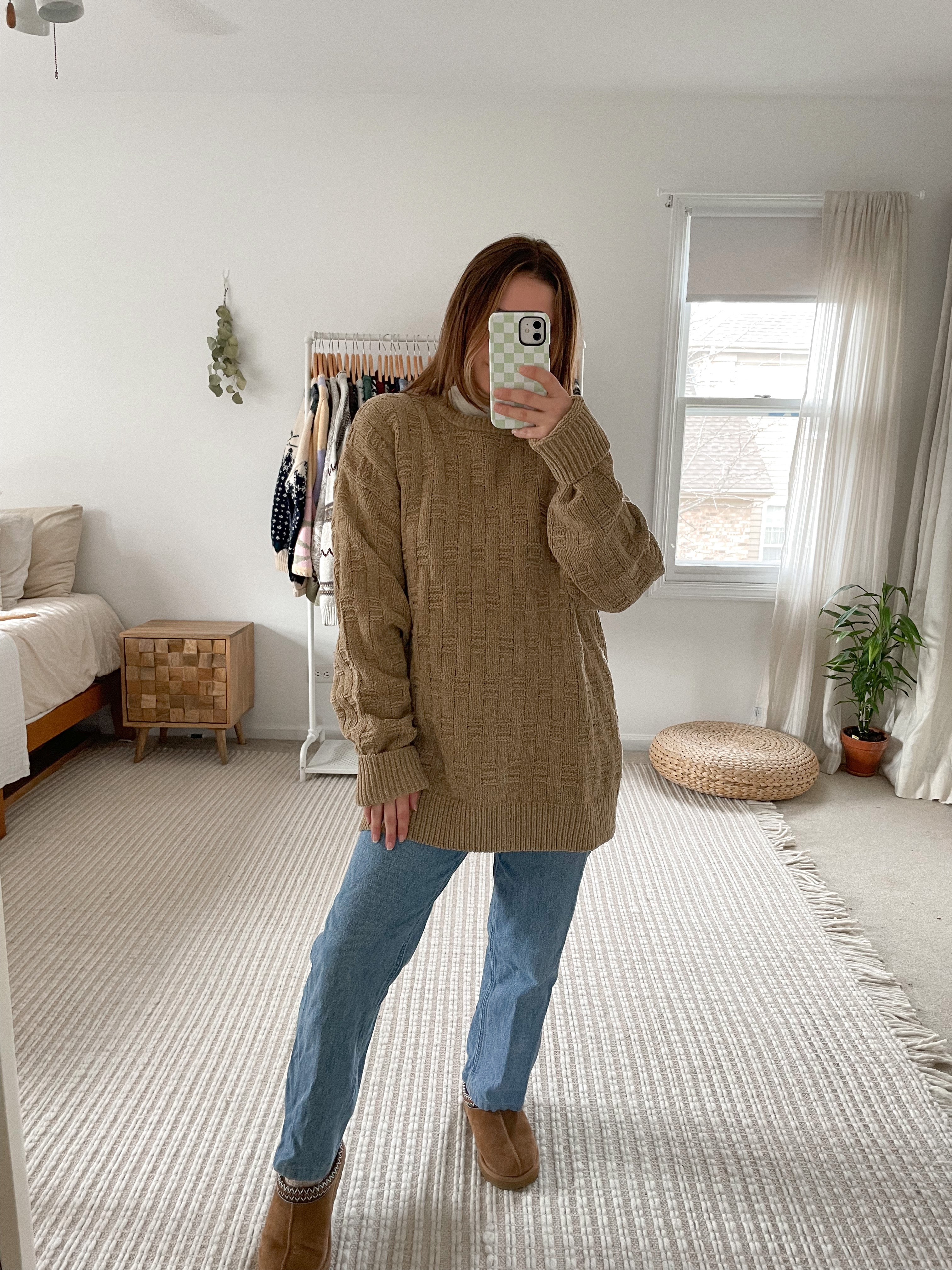 NWT Fuzzy Neutral Woven Sweater (M)