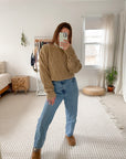 NWT Fuzzy Neutral Woven Sweater (M)