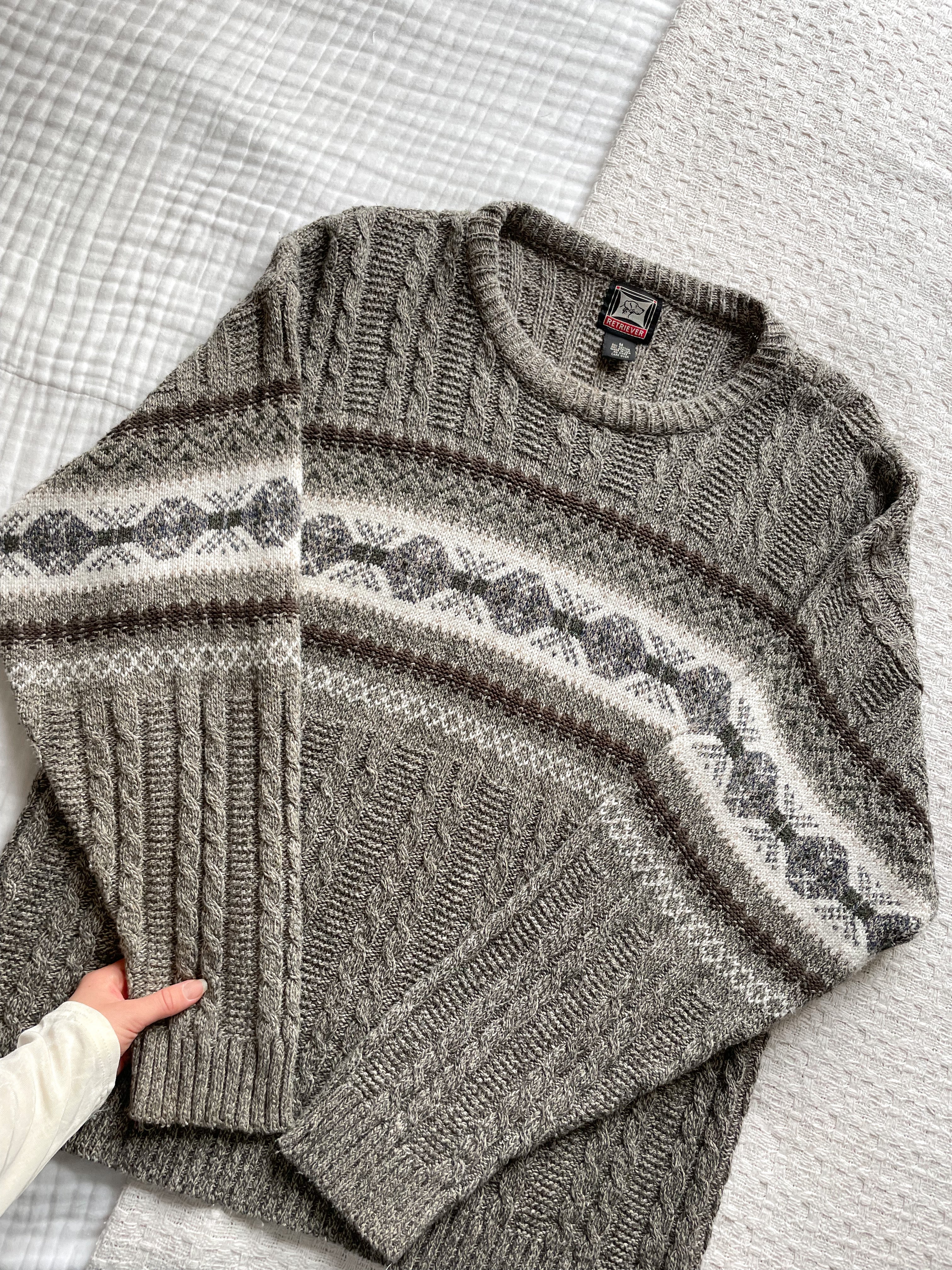 Vintage Woodsy Thick Stripe Sweater (M)