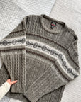 Vintage Woodsy Thick Stripe Sweater (M)