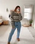 Vintage Woodsy Thick Stripe Sweater (M)