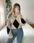 Vintage Argyle Sweater (XL)